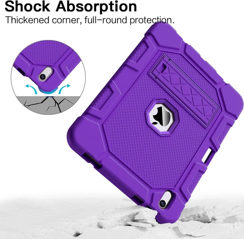 Azzsy Case for iPad (A16) 11th Generation 11 Inch 2025 / iPad 10th Generation 10.9 Inch 2022, [Built-in Pencil Holder] Heavy Duty Shockproof Rugged Protective Case, Purple - Image 5